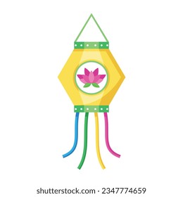 vector diwali cute hanging lamp illustration isolated