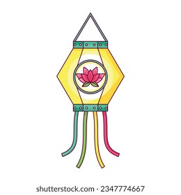 Vektordiwali, süße Hängelampe, einzelne Illustration