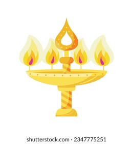 vector diwali cute indian lamp illustration isolated