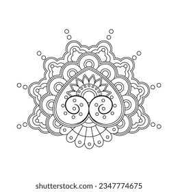 vector diwali cute rangoli mandala illustration isolated