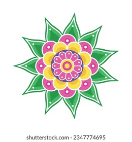 vector diwali lindo rangoli mandala ilustración aislado