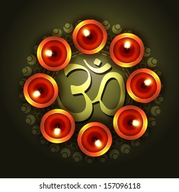 vector diwali design with om symbol