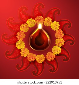 Vector diwali diya background 