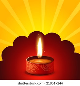 Vector Diwali diya background with space for your text