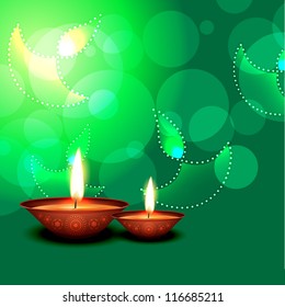 vector diwali diya with space for your text