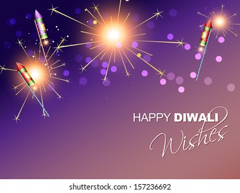 ilustração de fundo de fogos de artifício vetor diwali