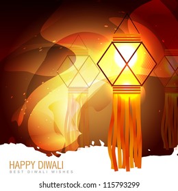 vector diwali glowing lamp background