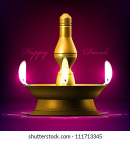 Vector Diwali Oil Lamp
