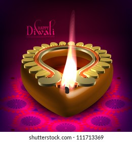 Vector Diwali Oil Lamp