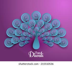 Vector Diwali Peacock