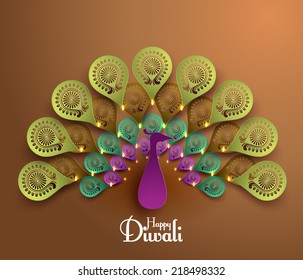 Vector Diwali Peacock