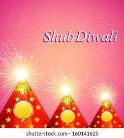 Vector Diwali shiny crackers indian festival colorful background