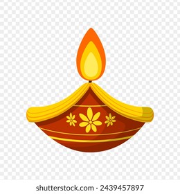 Vector Diya with transparent background