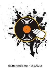 Vector dj turntable illustration