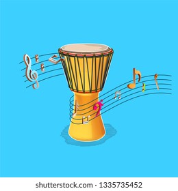 Vector Djembe Illustration,Vecor African Drum