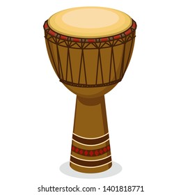 vector djembe isolated on white background