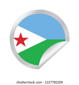 Vector Djibouti circle folded