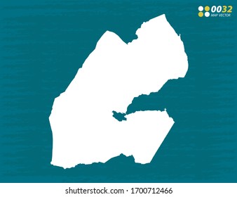 Mapa del vector de Yibuti sobre fondo oscuro.