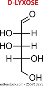 Vector Of D-Lyxose Chemical Structure