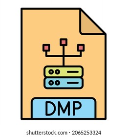 Vector DMP Filled Outline Icon Design
