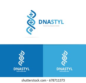 Vector Of Dna And Chromosome Logo Combination. Gene And Helix Symbol Or Icon. Unique Spiral And Molecular Logotype Design Template.