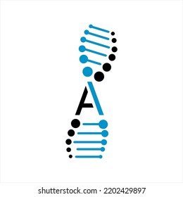 Vector DNA design logo with letter A.