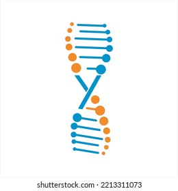 Vector DNA design logo with letter Y.