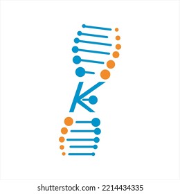 Vector DNA design logo with letter K.