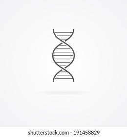 Vector dna helix icon isolated on white.