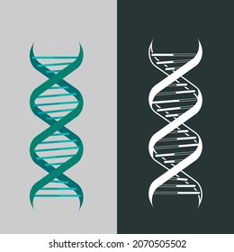 Vektor-DNA-Helix. DNA-Bild. Medizinische Symbole. Einfaches modernes Aussehen. Piktogramm