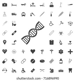 Vector DNA Icon black icon on the white background medicine, medical set Flat vector illustration.