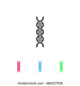 Vector DNA icon flat. Color pictogram on white background. Vector illustration symbol and bonus icons
