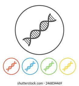 Vector DNA Icon. Flat Vector Illustrator Eps 