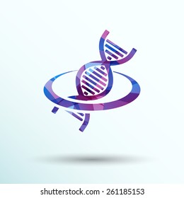 Vector dna icon  life strand symbol curve graphic genetic.