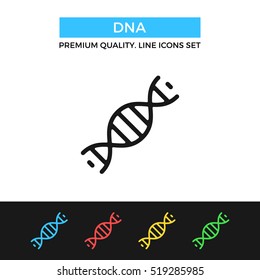 Vector DNA icon. Science, medicine concepts. Premium quality graphic design. Modern signs, outline symbols collection, simple thin line icons set for websites, web design, mobile app, infographics