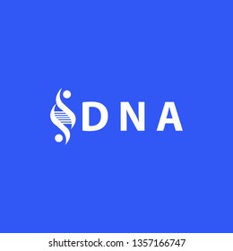 vector dna logo. with bright blue and white accents. modern, unique, simple, elegant