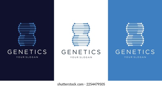 Vector DNA logo design. genetic DNA vector illustration concept for logo, sign, symbol design