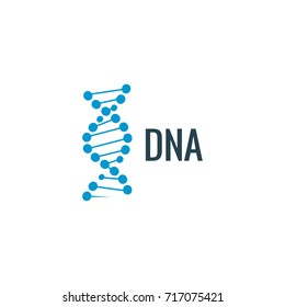 Vector DNA Logo Icon. Gene Life Or Mollecule Design. Biology Concept Illustration.