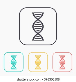 vector DNA molecule color icon set 