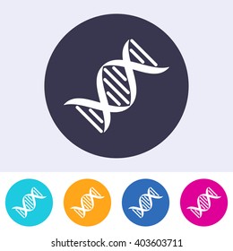 Vector dna molecule icon on round colorful buttons