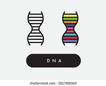 Vector DNA strand line icon illustration