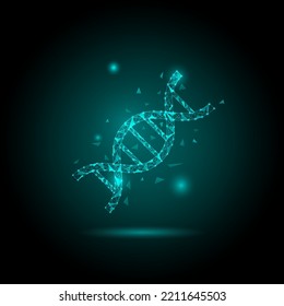 Vector DNA structure futuristic hi tech abstract background, research and science healthcare and medical concept dark background