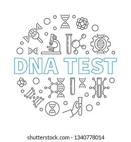 Vector DNA Test round concept illustration in outline style