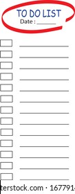 Vector of to do list with check box and blank space