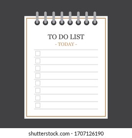 Vector of to do list with check box and blank space memo.