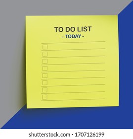 Vector of to do list with check box and blank space memo.