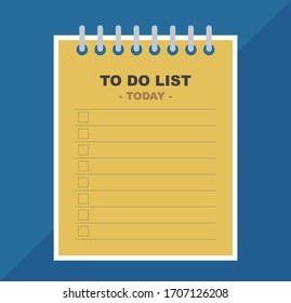 Vector of to do list with check box and blank space memo.