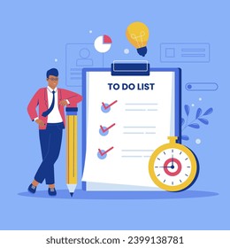 Vector of to do list concept. Vector flat illustration