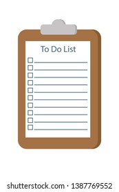Vector To Do List icon. Daily planning. Make a wish and go to accomplish goals . School business diary. Office stationery notebook on isolated background. Paper sheets and abstract text.