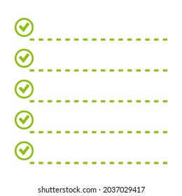Vector to do list. Lines with check boxes. checklist for note.